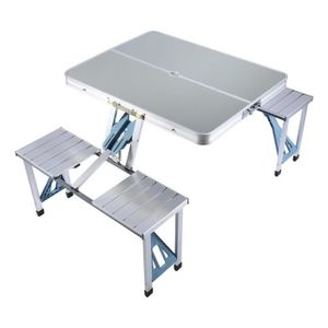 150/ x 80/ x 55//65//70/ cm CampFeuer Table de Table Pliante Table de Camping Pliable en Aluminium env