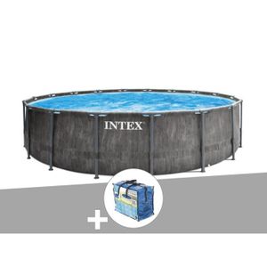 PISCINE Kit piscine tubulaire Intex Baltik ronde 4,57 x 1,22 m + Bâche à bulles