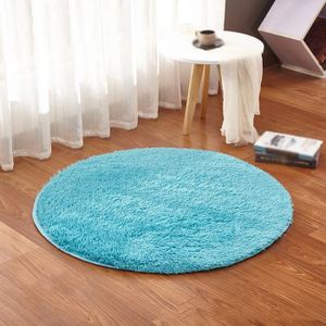 Doux Plush Bedroom Carpet Round Pelucheux Rugs Anti Skid Gy