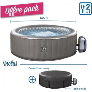 SPA COMPLET - KIT SPA Spa gonflable rond NetSpa IZY - 2+1 places - Gris - 100 buses d'air