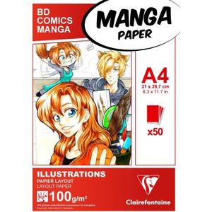 PAPIER A DESSIN 94042C Bloc Encollé Papier Manga Et Illustration -