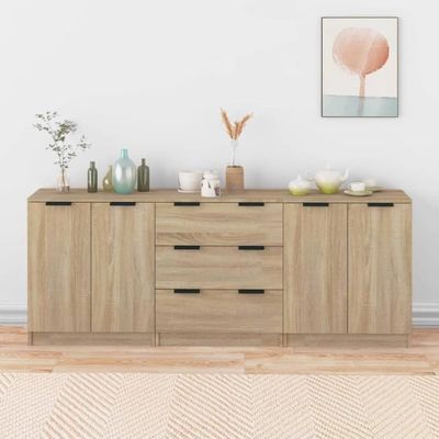 Buffet Armoire Latérale VidaXL Chêne Sonoma 30x30x70cm - Meuble Rangement Salon Bois D'Ingénierie