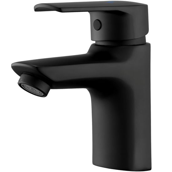 Robinet Salle De Bain - Mitigeur Lavabo Mono-trou - Noir - Design Elégant - Bricolage