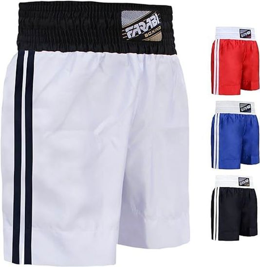 Farabi Pantaloncini PRO Da Boxe E MMA - Satinato Ultra-leggero, Blu, 2XS - 3