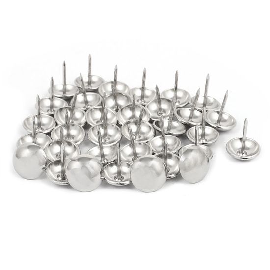 Sourcing Map – Lot De 35 Clous Tapissiers Argentés – Tête 8 Mm, Hauteur 15 Mm – Idéal Panneau Liège & Tableau