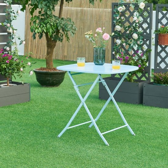 garden mile Table Ronde Pliante Noire pour Boissons - Table Ronde d'appoint pour Jardin, terrasse, Boissons, Maison, extérieur, Bistro, Table de Salle garden mile Table Ronde Pliante Noire pour Boissons - Table Ronde d'appoint pour Jardin, terrasse, Boissons, Maison, extérieur, Bistro, Table de Salle