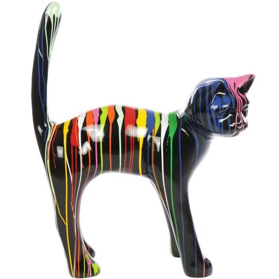 Statue En Resine Chat Multicolore Martin 105 Cm Cdiscount Maison