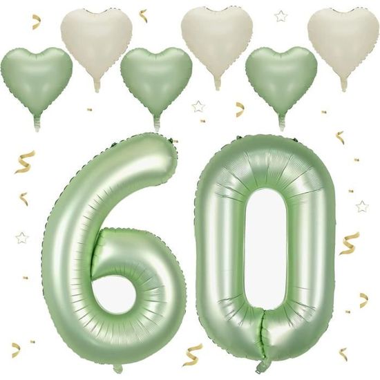 Ballon Chiffre 5 Pixelisé Vert 100cm - Déco Anniversaire Thème Jeu Vidéo, Gonflage Hélium/air
