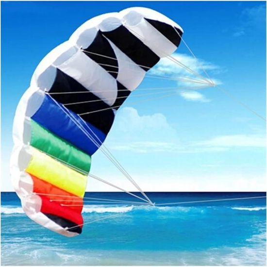 Cerf-volant Sport Double Ligne Rainbow - 1,4 M - Parafoil Sans Nervures, Facile à Piloter - Livré Avec Poignées Et Lignes De 30 M