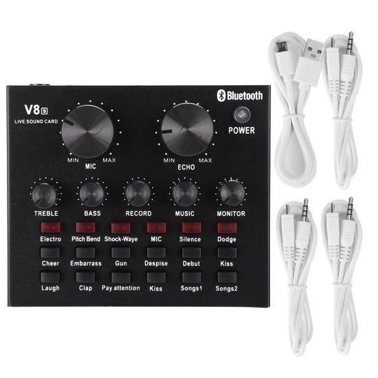Kit Microphone Podcast SABUIDDS - Mixeur Audio, Carte Son Live, Micro Condensateur, Pour Streaming YouTube TikTok