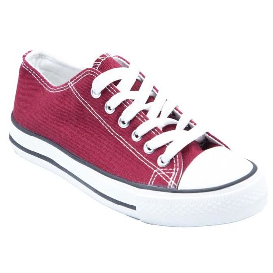 Basket tennis femme en toile semelle caoutchouc blanc 39 Marque Modele Bordeaux Rouge Femme Bordeaux Cdiscount Chaussures