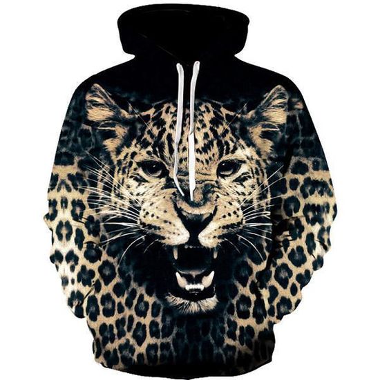 Sweat à Capuche Unisexe Imprimé Animaux 3D - Léger, Confortable, Pour Automne/Hiver Et Look Décontracté