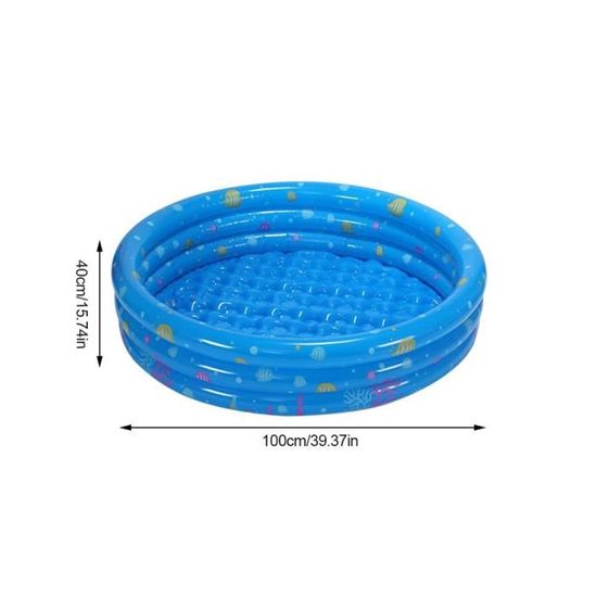 Pataugeoire Ronde Gonflable Enfants 2 Anneaux - Mini Piscine Balcon Jardin 1-3 Ans