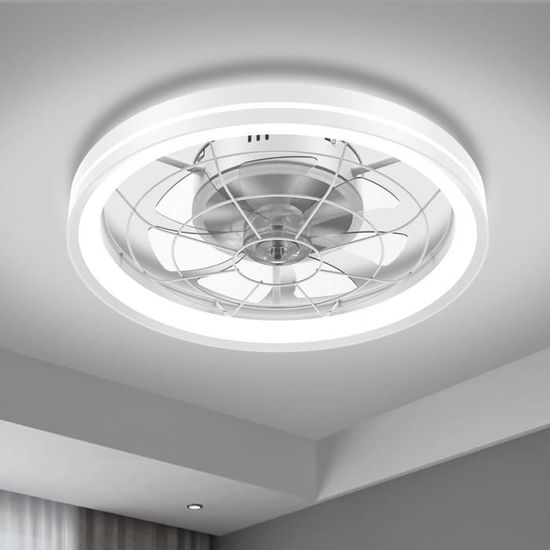 Ventilateur Silencieux Chambre Ventilateur Plafond RGB Avec Bluetooth Et LED - Plafonnier Musical Dimmable Pour Chambre Ou Salon Ventilateur Silencieux Télécommande