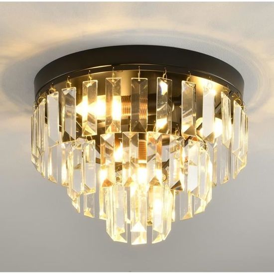Lustre Cristal Moderne 6 Lumières - Suspension Réglable, Finition Argent, Pour Salon/salle à Manger (E14)