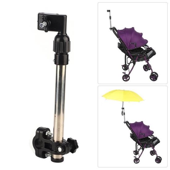 Porte-Parapluie Hominas Réglable Pour Poussette Et Vélo - Acier Inoxydable - Hauteur 31-46cm - Pour Activités Extérieures