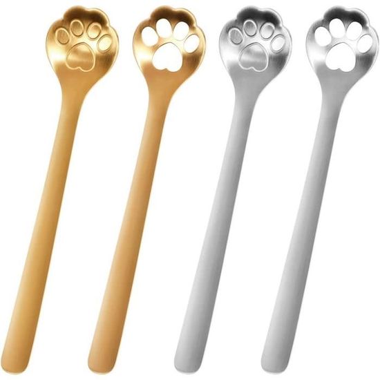 8 Cuillères à Café Avec Filtre En Forme De Patte De Chat - Acier Inoxydable, Design Mignon, Pour Thé Et Cocktails - 13