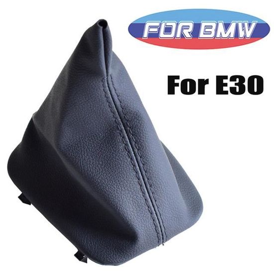 Manchons Frein à Main Et Levier De Vitesse En Cuir Véritable Pour BMW E46 - Noir Couture Rouge