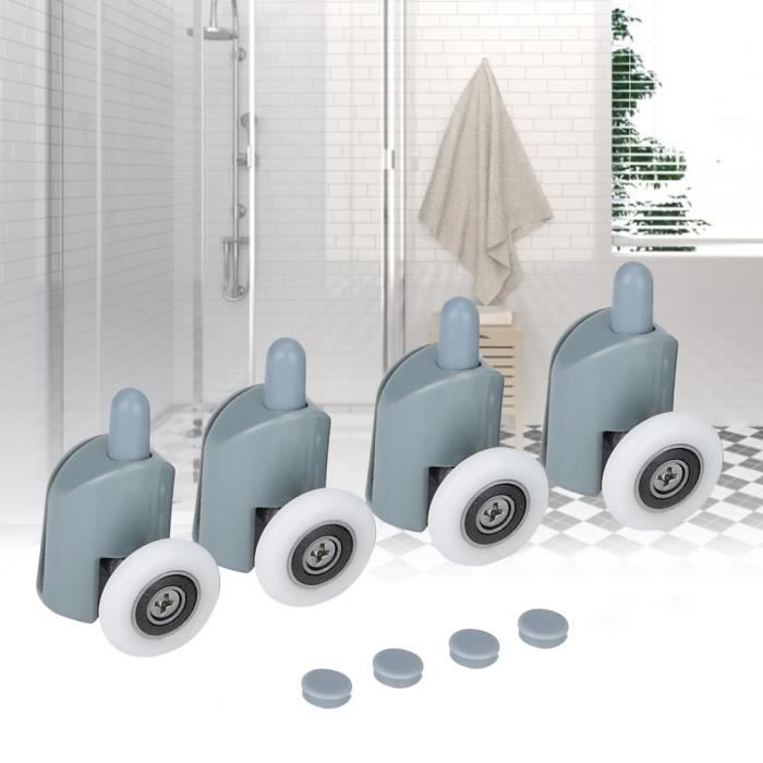 2x haut et 2x bas Rouleaux de Porte de Douche salle de bain roue roulette HY6758 HB047 -LAO