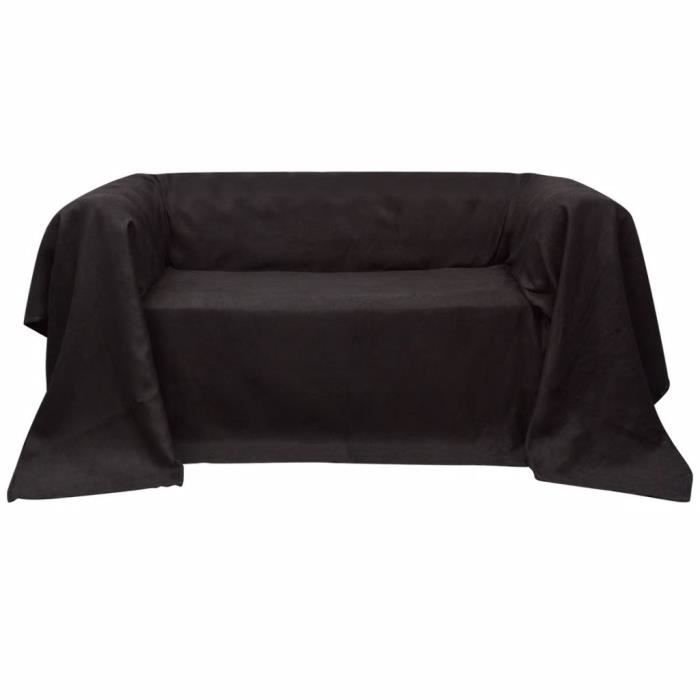 ZHIHU Housse Micro-suède de canapé Brun 140 x 210 cm