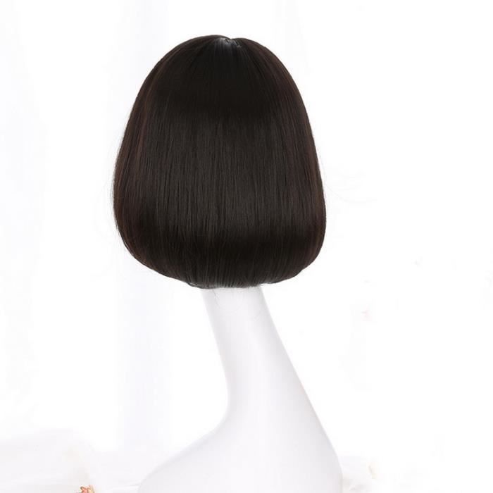 synthétique court Bob perruques pour les femmes cheveux naturels brun noir rotin lin gris perruque avec coréen Air - Type black