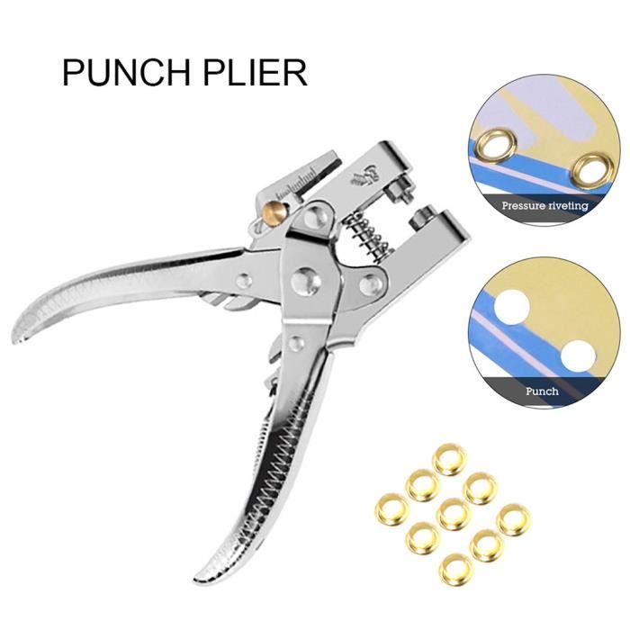 Tissu 2 en 1 Pince Perforatrice et Pince a Oeillet 103 Pcs Loisirs avec 100 Oeillets et Lime pour Cuir Perforateur Rotatif /à Ceinture 5 Poin/çons Bache V/êtement Pince Emporte Pi/èce et Oeillet