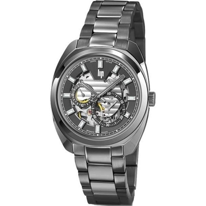 Lip Général De Gaulle - Montre homme - 671365 - Automatique - Acier noir - Cadran squelette