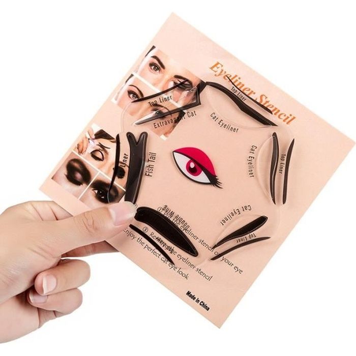 Pochoir Eyeliner Stencil Cat Eye - 6 formes - Plus de BAVURES !