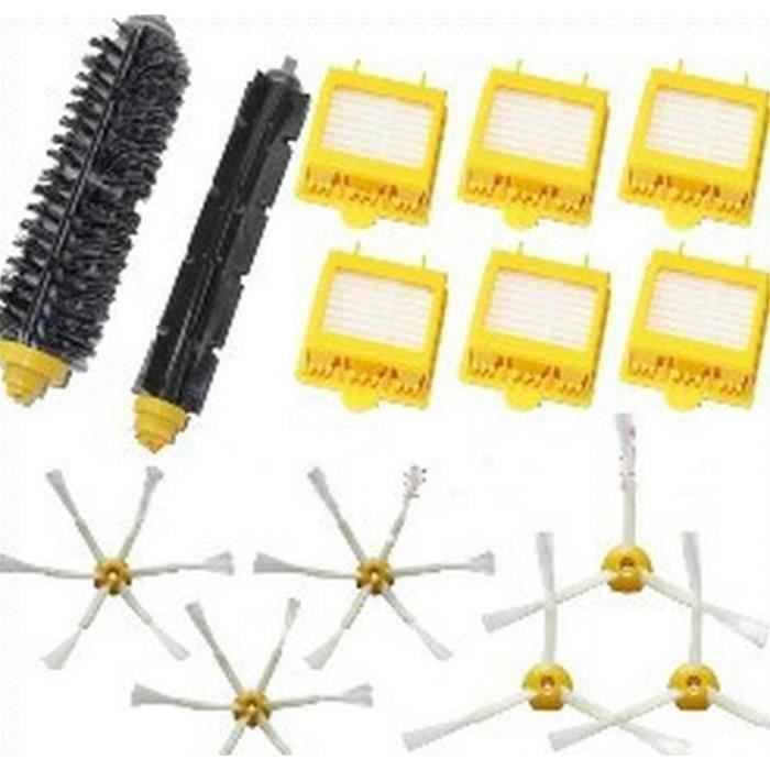 Kit De 1 paire de extracteur brosse +6 Filtres HEPA + 6 Brosse Latérale Pour iRobot Roomba série 700(760 770 780 790)