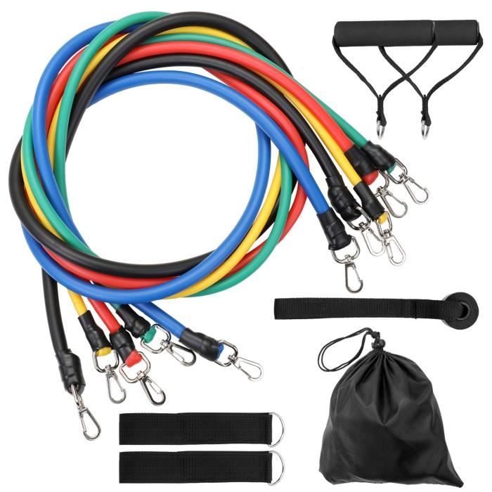Kit d'élastiques de résistance, 11 à 17 pièces, équipement de Fitness, musculation à domicile 11pcs set -MEAI9584