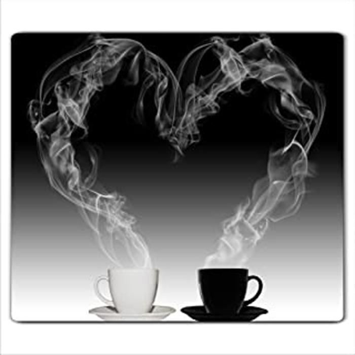 Couvercle pour plaque de cuisson universelle en céramique, à induction, protection anti-éclaboussures, motid tasses à café, Verre, 6