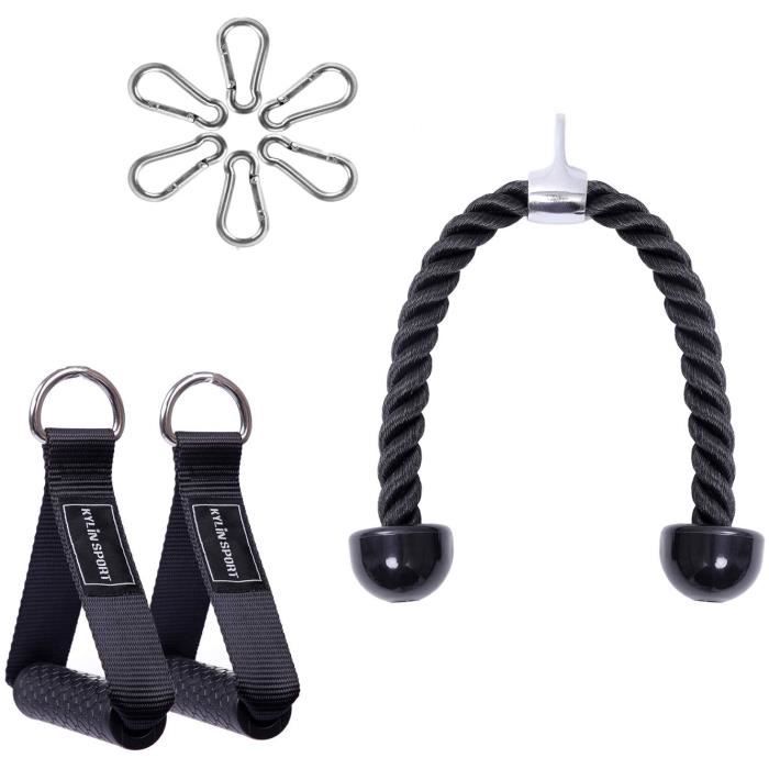 Corde Triceps Corde de Traction Musculation Tricepes Bicepes Accessoire de Tirage Poignées de Résistancepour Appareil à Poulie Appar