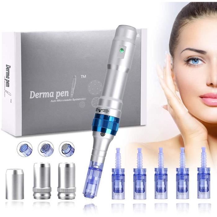 Dr pen Ultima A6, Derma Pen A6 Stylo avec 6 Pièces Aiguilles, Dr.pen pour Visage Corps Les Rides, Vergetures Traitement de Perte de