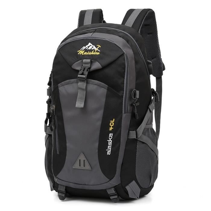 Sac à Dos,40L unisexe étanche mâle sac à dos voyage pack sac de sport pack en plein air alpinisme randonnée - Type Black