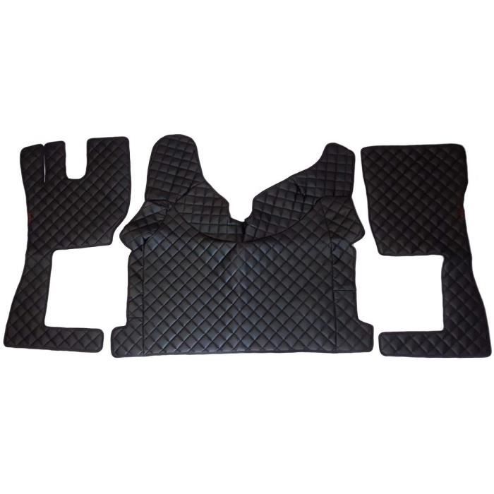 3 Pièce Ensemble Noir Tapis Eco Cuir Pour Fh Euro 6 2014+ Camion Boite de Vitesse Automatique Coté Gauche Camion Seulement