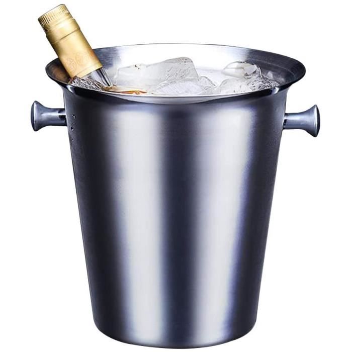 SEAU A GLACONS agrave Glace Refroidisseur Portable Acier Inoxydable Seau agrave Champagne Bac agrave Glaccedilons Rafraicircchis277