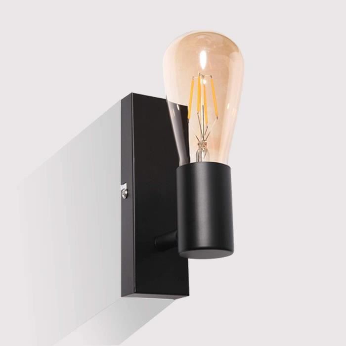 Kimjo Plafonnier LED 1 Spot Orientables, Applique Murale Moderne Métal Noir, Spot Murale Vintage Rétro pour Maison Salle à Mange460