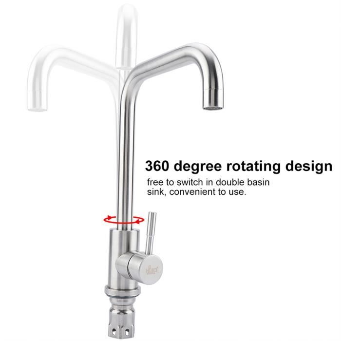 Robinet Cuisine Mitigeur Rabattable 360° Mitigeur Evier à Bras Rotat(G1-2)-robuste et durable HB041-VIQ
