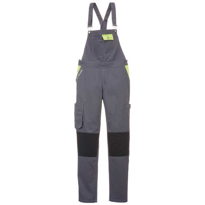 Fashion Sécurité FASHION SECURITE - PEP's - Salopette de Travail - Femme - Gris (Gris/citron) - Taille: M (40/42) - 660142