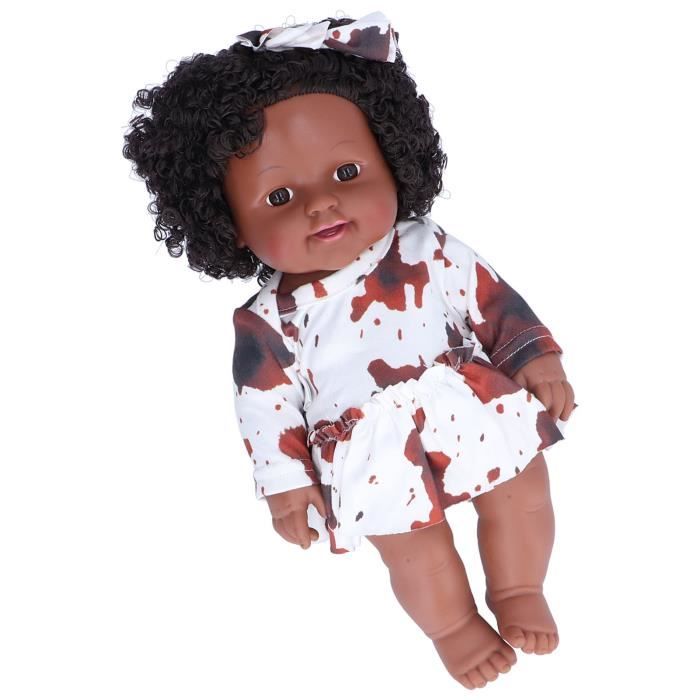 Hililand Poupée Reborn 12in noir bébé fille poupée afro cheveux réaliste fille africaine poupée cadeau de noël pour les