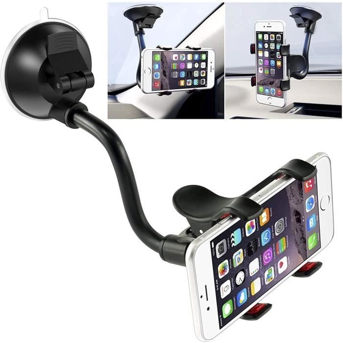360°Support de Téléphone Support Voiture Universal Ventouse Long Bras Support Pare-Brise Holder Smartphone iPhone, Samsung,NL