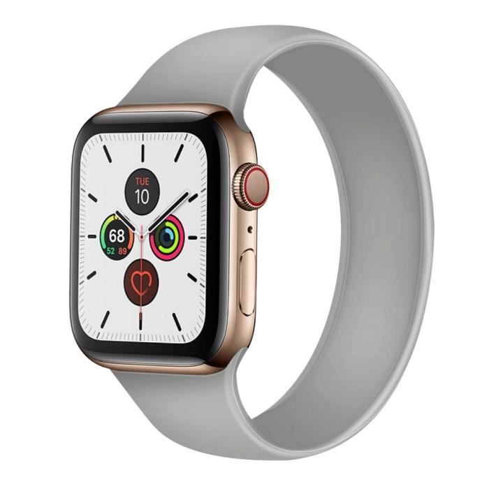 Élasticité Connecteur De Bracelet De Silicone (Taille Standard: S) Pour Apple Watch Series 5-4 40Mm-Série 1-2-3 38Mm -Gris