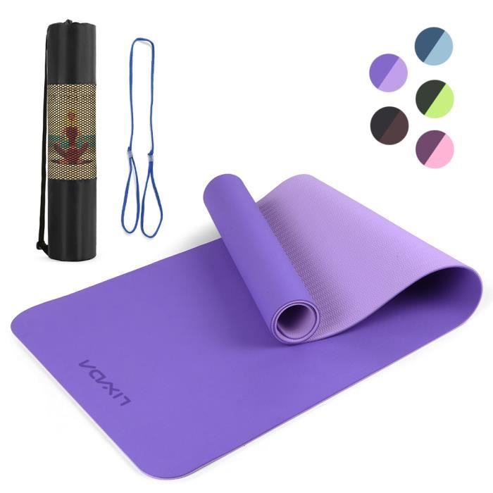 Lixada 72.05 × 24.01in Portable Double Dual-colour Yoga Mat Thicken Sports Mat Tapis d'exercice antidérapant pour les entraînem-743