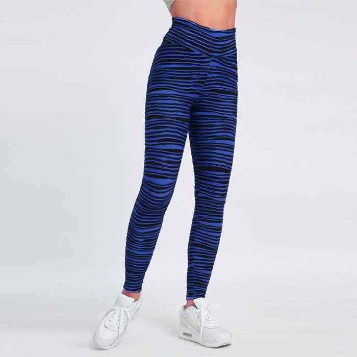 PANTALON Fashion Ladies Stripe Printing Elastic Exercise Fitness Running Yoga Pants ZHB91130498BUXL_Lavi