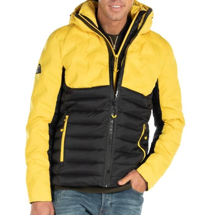 Doudoune Jaune/Noir Homme Superdry Radar Quilt