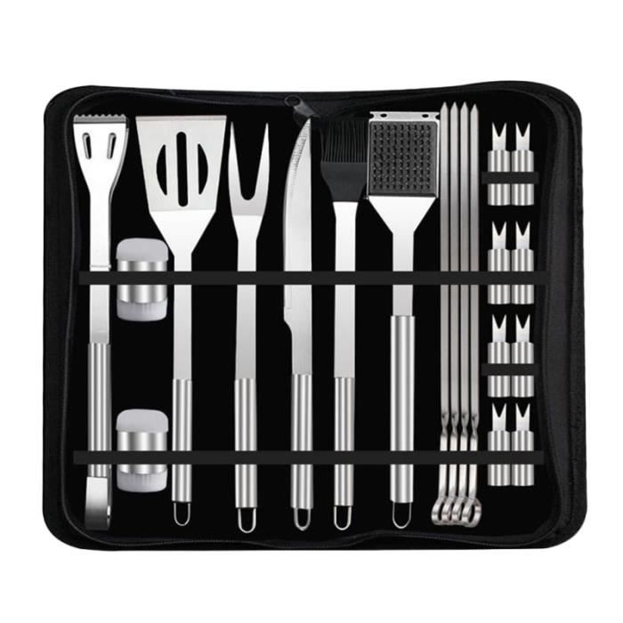 20pcs outils de barbecue outil de portatif en acier inoxydable durable pour le camping en plein air USTENSILE BARBECUE PLANCHA