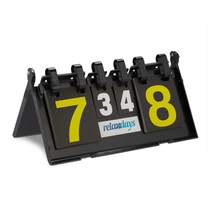 Relaxdays Tableau de score tableau de points ping pong tennis de table, noir