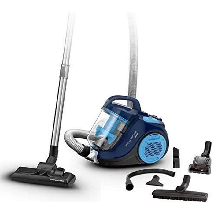 Rowenta Swift Power Cyclonic Home & Car Aspirateur sans Sac Design Compact Filtre 99.98% Cyclonic Bleu RO2981