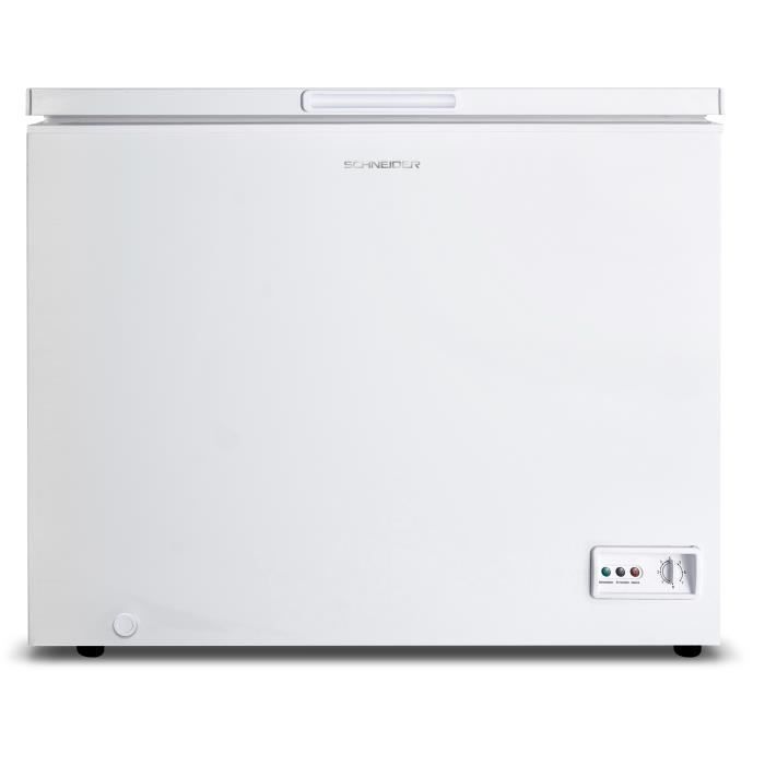 SCHNEIDER - SCCFD282W+ - Congélateur coffre - 282 litres - 1 panier - Dégivrage manuel - Blanc