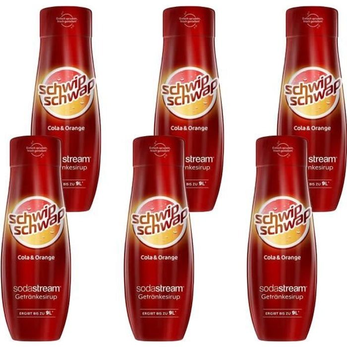 SODASTREAM Concentré SCHWIP SCHWAP COLA&ORANGE 440ml Lot de 6